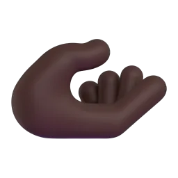 Palm Up Hand: Dark Skin Tone emoji on Microsoft
