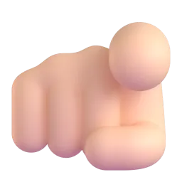 Index Pointing at the Viewer: Light Skin Tone emoji on Microsoft