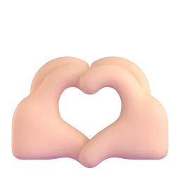 Emoji Tangan berbentuk hati: ton kulit cerah pada Microsoft