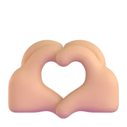 Heart Hands: Medium Skin Tone emoji on Microsoft