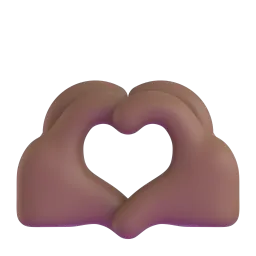 Emoji Tangan berbentuk hati: ton kulit sederhana gelap pada Microsoft