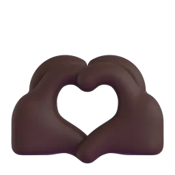 Heart Hands: Dark Skin Tone emoji on Microsoft