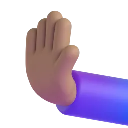 Leftwards Pushing Hand: Medium-Light Skin Tone emoji on Microsoft