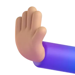 Emoji Tangan menolak ke arah kiri: ton kulit sederhana pada Microsoft