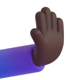 Rightwards Pushing Hand: Dark Skin Tone emoji on Microsoft