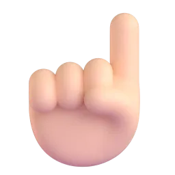 Index Pointing Up: Light Skin Tone emoji on Microsoft
