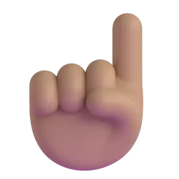 Nach oben weisender Zeigefinger von vorne: mittelhelle Hautfarbe-Emoji auf Microsoft