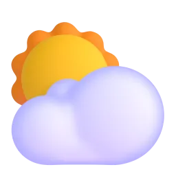 Sun Behind Cloud emoji on Microsoft