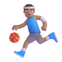Man Bouncing Ball: Medium-Light Skin Tone emoji on Microsoft