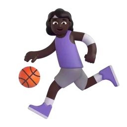 Woman Bouncing Ball: Dark Skin Tone emoji on Microsoft