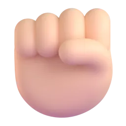 Raised Fist: Light Skin Tone emoji on Microsoft