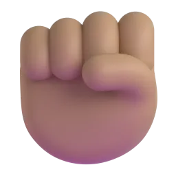 Microsoft üzerinde Yumruk kaldırma: orta açık cilt tonu emojisi