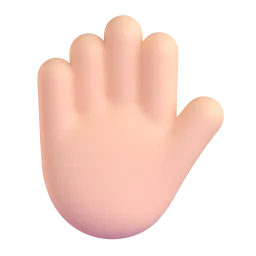 Raised Hand: Light Skin Tone emoji on Microsoft
