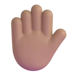 Opgeheven hand: lichtgetinte huidskleur-emoji op Microsoft