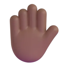 Raised Hand: Medium-Dark Skin Tone emoji on Microsoft