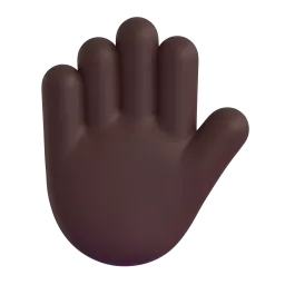 Raised Hand: Dark Skin Tone emoji on Microsoft
