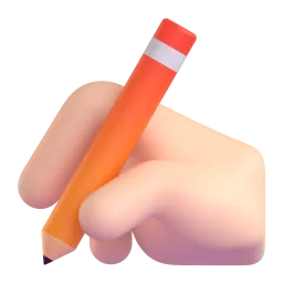 Schreibende Hand: helle Hautfarbe-Emoji auf Microsoft