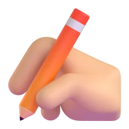 Writing Hand: Medium Skin Tone emoji on Microsoft