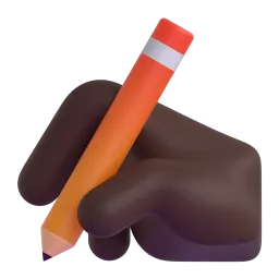 Writing Hand: Dark Skin Tone emoji on Microsoft