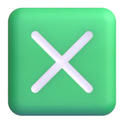 إيموجي علامة X في مربع على Microsoft