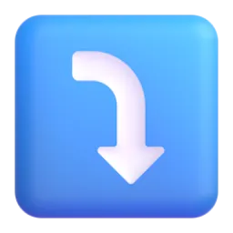 Right Arrow Curving Down emoji on Microsoft