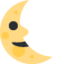 Mondsichel mit Gesicht rechts-Emoji auf X / Twitter