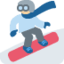 Emoji Practicante de snowboard: tono de piel claro medio en X / Twitter