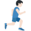 Emoji Uomo che corre: carnagione chiara e a destra su X / Twitter