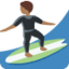 Emoji Personne faisant du surf : peau mate sur X / Twitter