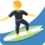 Emoji Persona che fa surf su X / Twitter