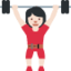 Woman Lifting Weights: Light Skin Tone emoji on X / Twitter