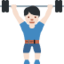 Man Lifting Weights: Light Skin Tone emoji on X / Twitter