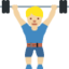 Man Lifting Weights: Medium-Light Skin Tone emoji on X / Twitter