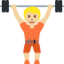 Person Lifting Weights: Medium-Light Skin Tone emoji on X / Twitter