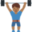 Man Lifting Weights: Medium-Dark Skin Tone emoji on X / Twitter