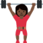 Woman Lifting Weights: Dark Skin Tone emoji on X / Twitter