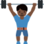 Man Lifting Weights: Dark Skin Tone emoji on X / Twitter
