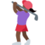 Emoji Mulher golfista: pele escura no X / Twitter