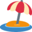 Emoji Spiaggia con ombrellone su X / Twitter