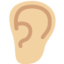 Emoji Orecchio: carnagione abbastanza chiara su X / Twitter