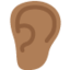 Emoji Telinga: ton kulit sederhana gelap pada X / Twitter