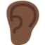 Ear: Dark Skin Tone emoji on X / Twitter