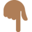 Backhand Index Pointing Down: Medium-Dark Skin Tone emoji on X / Twitter
