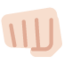 Emoji Penumbuk dari depan: ton kulit cerah pada X / Twitter