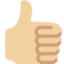 Thumbs Up: Medium-Light Skin Tone emoji on X / Twitter