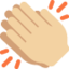 Clapping Hands: Medium-Light Skin Tone emoji on X / Twitter