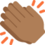 Emoji Mani che applaudono: carnagione abbastanza scura su X / Twitter