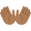 Emoji Tangan terbuka: ton kulit sederhana gelap pada X / Twitter