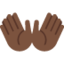 Emoji Tangan terbuka: ton kulit gelap pada X / Twitter