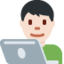 Emoji Tecnologo: carnagione chiara su X / Twitter
